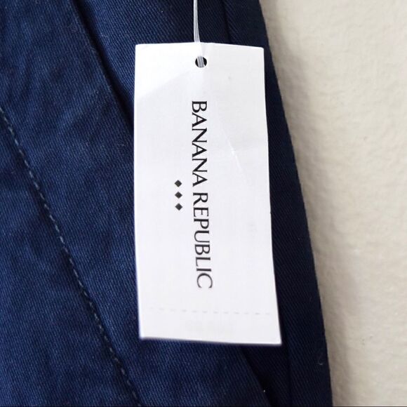BANANA REPUBLIC Slim Flat Front Chino, Navy Blue, Size 10 Petite - Picture 7 of 13